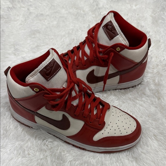 Nike Other - Nike Men's Red and White High-Top Sneakers